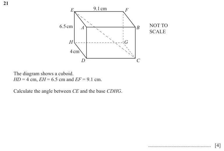 Question 21 - Cambridge IGCSE Maths Past Papers - Extended Calculator - Paper 2 - TZ1 June 2024