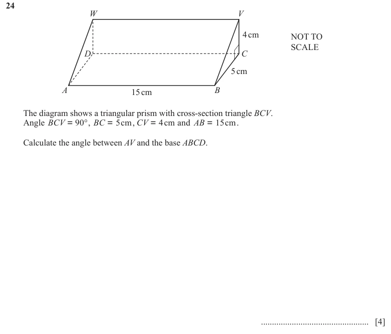 Question 24 - Cambridge IGCSE Maths Past Papers - Extended Calculator - Paper 2 - TZ3 June 2024