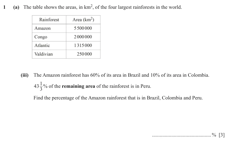 Question 1(a)(iii) - Cambridge IGCSE Maths Past Papers - Extended Calculator - Paper 4 - TZ1 June 2024