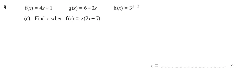 Question 9(c) - Cambridge IGCSE Maths Past Papers - Extended Calculator - Paper 4 - TZ1 June 2024