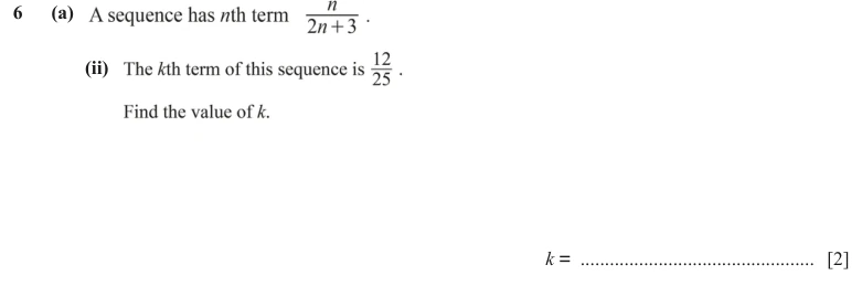 Question 6(a)(ii) - Cambridge IGCSE Maths Past Papers - Extended Calculator - Paper 4 - TZ2 June 2024