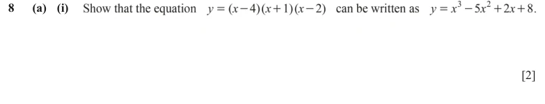 Question 8(a)(i) - Cambridge IGCSE Maths Past Papers - Extended Calculator - Paper 4 - TZ2 June 2024