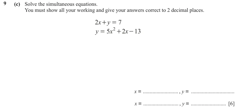 Question 9(c) - Cambridge IGCSE Maths Past Papers - Extended Calculator - Paper 4 - TZ2 June 2024