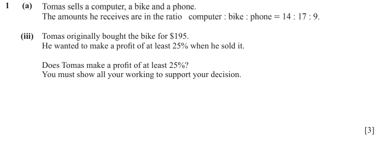 Question 1(a)(iii) - Cambridge IGCSE Maths Past Papers - Extended Calculator - Paper 4 - TZ3 June 2024