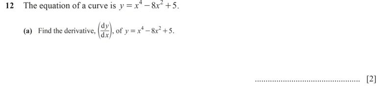 Question 12(a) - Cambridge IGCSE Maths Past Papers - Extended Calculator - Paper 4 - TZ3 June 2024