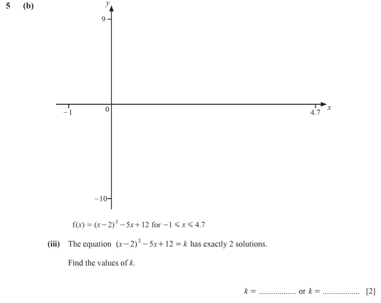 Question 5(b)(iii) - Cambridge IGCSE Maths Past Papers - Extended Calculator - Paper 4 - TZ2 November 2023
