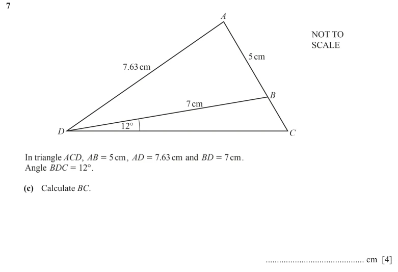 Question 7(c) - Cambridge IGCSE Maths Past Papers - Extended Calculator - Paper 4 - TZ2 November 2023