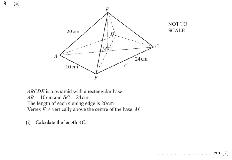 Question 8(a)(i) - Cambridge IGCSE Maths Past Papers - Extended Calculator - Paper 4 - TZ2 November 2023