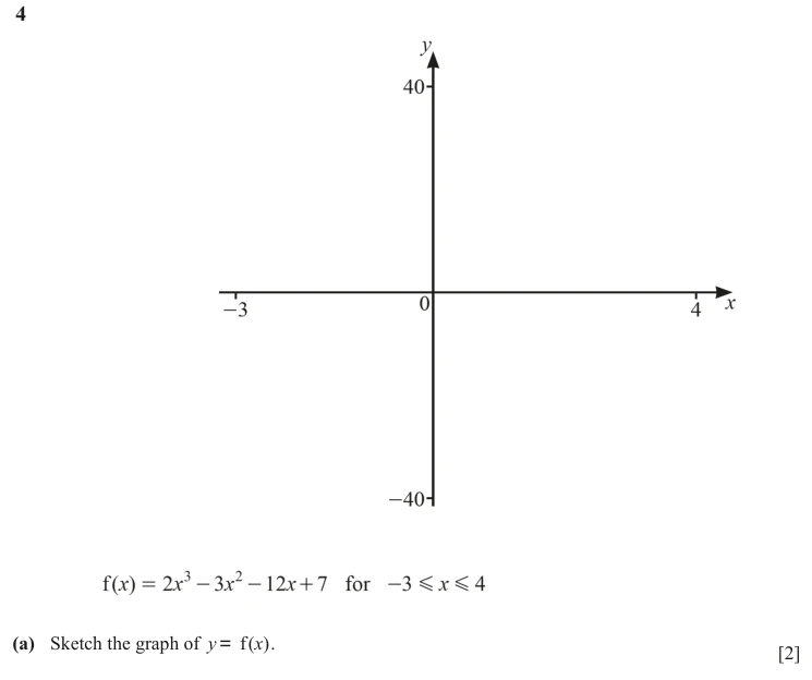 Question 4(a) - Cambridge IGCSE Maths Past Papers - Extended Calculator - Paper 4 - TZ3 November 2023