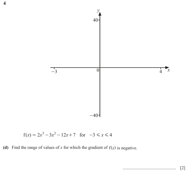 Question 4(d) - Cambridge IGCSE Maths Past Papers - Extended Calculator - Paper 4 - TZ3 November 2023
