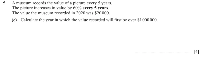 Question 5(c) - Cambridge IGCSE Maths Past Papers - Extended Calculator - Paper 4 - TZ3 November 2023