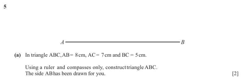 Question 05 (a) - Cambridge IGCSE Maths Past Papers - Extended Calculator - Paper 4 - TZ1 November 2025
