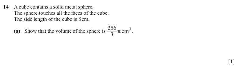 Question 14(a) - Cambridge IGCSE Maths Past Papers - Extended Calculator - Paper 4 - TZ1 November 2025