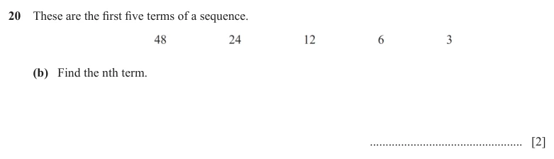 Question 20 (b) - Cambridge IGCSE Maths Past Papers - Extended Calculator - Paper 4 - TZ1 November 2025