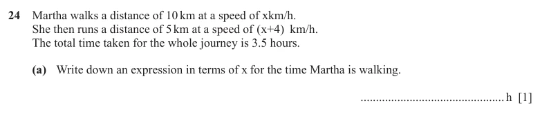 Question 24 (a) - Cambridge IGCSE Maths Past Papers - Extended Calculator - Paper 4 - TZ1 November 2025