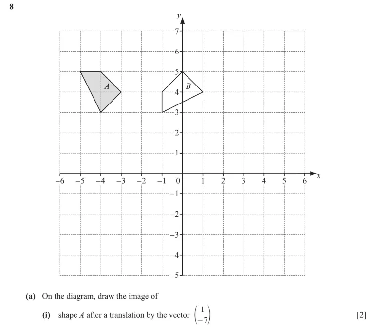 Question 8(a)(i) - Cambridge IGCSE Maths Past Papers - Extended Calculator - Paper 4 - TZ2 November 2025