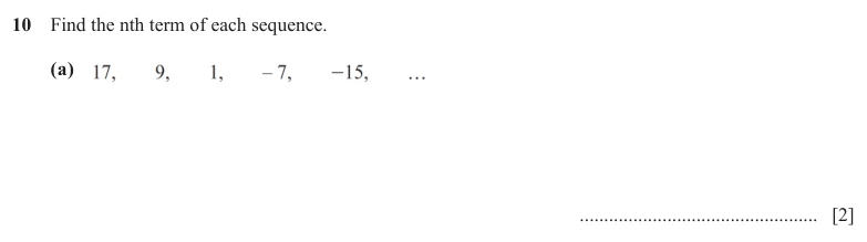 Question 10(a) - Cambridge IGCSE Maths Past Papers - Extended Calculator - Paper 4 - TZ2 November 2025