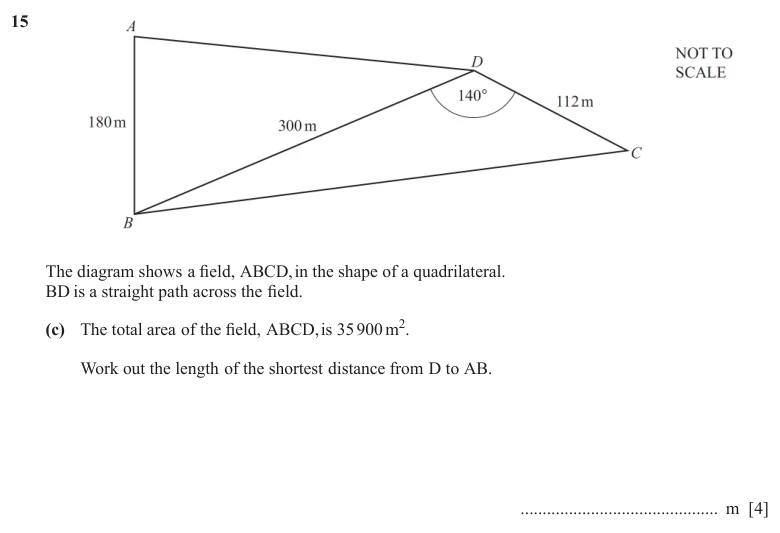 Question 15(c) - Cambridge IGCSE Maths Past Papers - Extended Calculator - Paper 4 - TZ2 November 2025
