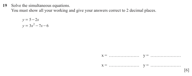 Question 19 - Cambridge IGCSE Maths Past Papers - Extended Calculator - Paper 4 - TZ2 November 2025