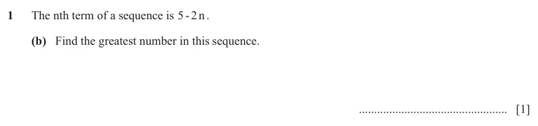 Question 1(b) - Cambridge IGCSE Maths Past Papers - Extended Calculator - Paper 4 - TZ3 November 2025