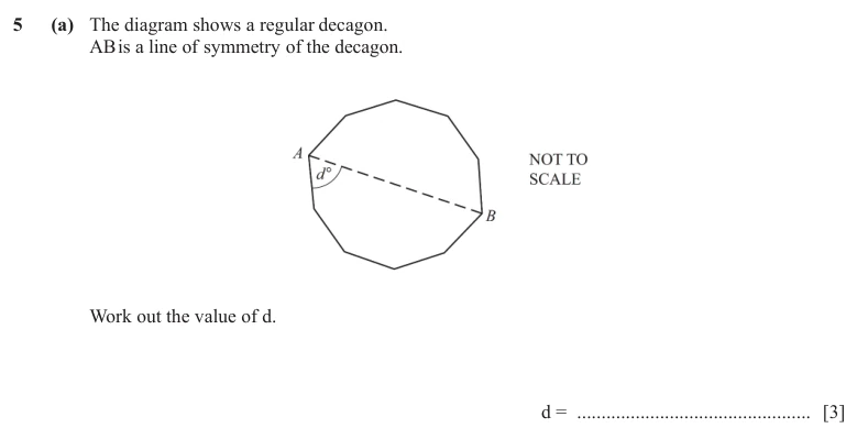 Question 5(a) - Cambridge IGCSE Maths Past Papers - Extended Calculator - Paper 4 - TZ3 November 2025