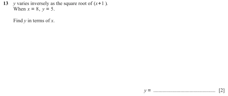 Question 13 - Cambridge IGCSE Maths Past Papers - Extended Non Calculator - Paper 2 - TZ1 November 2023
