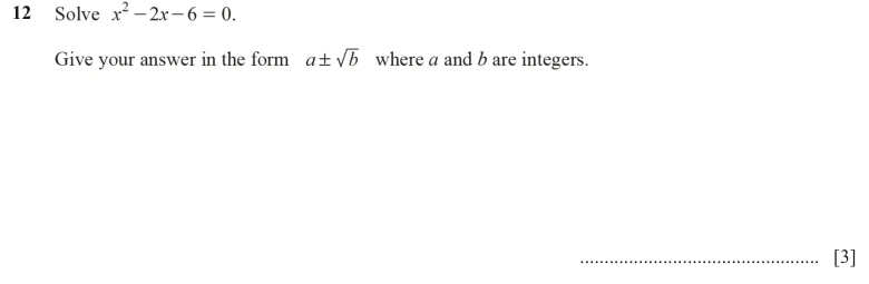 Question 12 - Cambridge IGCSE Maths Past Papers - Extended Non Calculator - Paper 2 - TZ2 November 2023