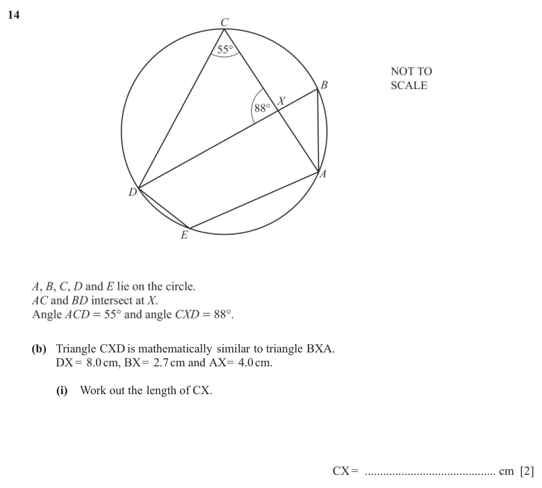 Question 14(b)(i) - Cambridge IGCSE Maths Past Papers - Extended Non Calculator - Paper 2 - TZ1 November 2025