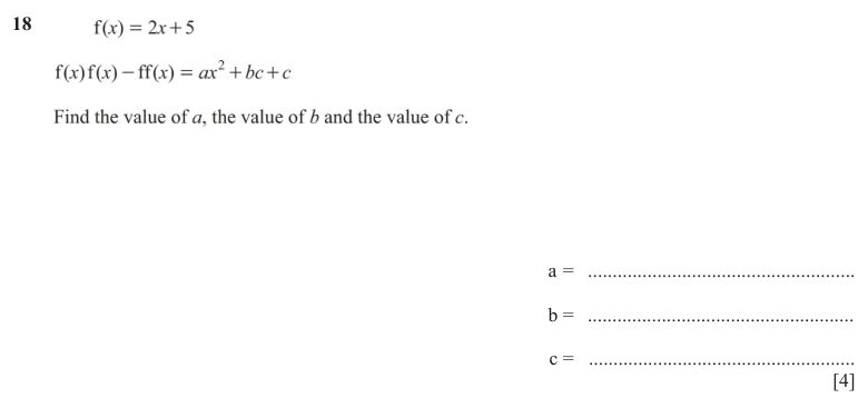 Question 18 - Cambridge IGCSE Maths Past Papers - Extended Non Calculator - Paper 2 - TZ1 November 2025