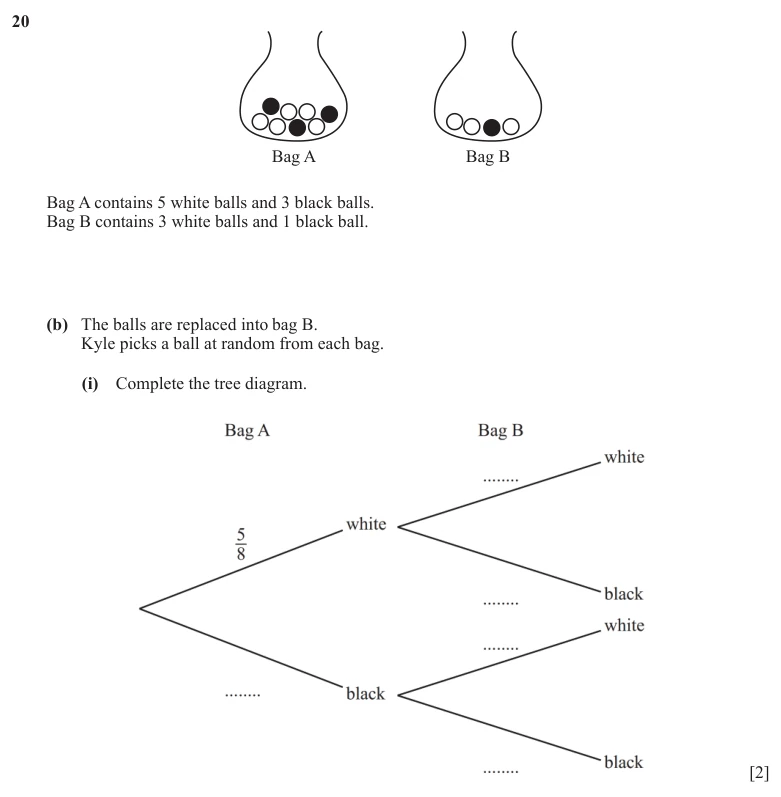 Question 20(b)(i) - Cambridge IGCSE Maths Past Papers - Extended Non Calculator - Paper 2 - TZ1 November 2025