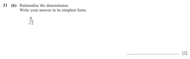 Question 21(b) - Cambridge IGCSE Maths Past Papers - Extended Non Calculator - Paper 2 - TZ1 November 2025