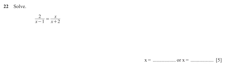 Question 22 - Cambridge IGCSE Maths Past Papers - Extended Non Calculator - Paper 2 - TZ1 November 2025