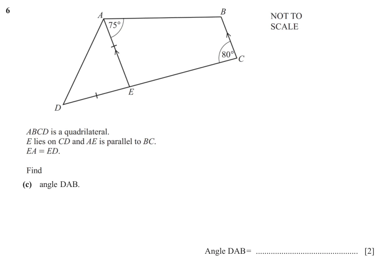 Question 6(c) - Cambridge IGCSE Maths Past Papers - Extended Non Calculator - Paper 2 - TZ2 November 2025