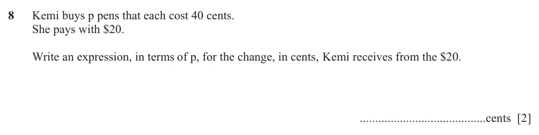 Question 8 - Cambridge IGCSE Maths Past Papers - Extended Non Calculator - Paper 2 - TZ2 November 2025