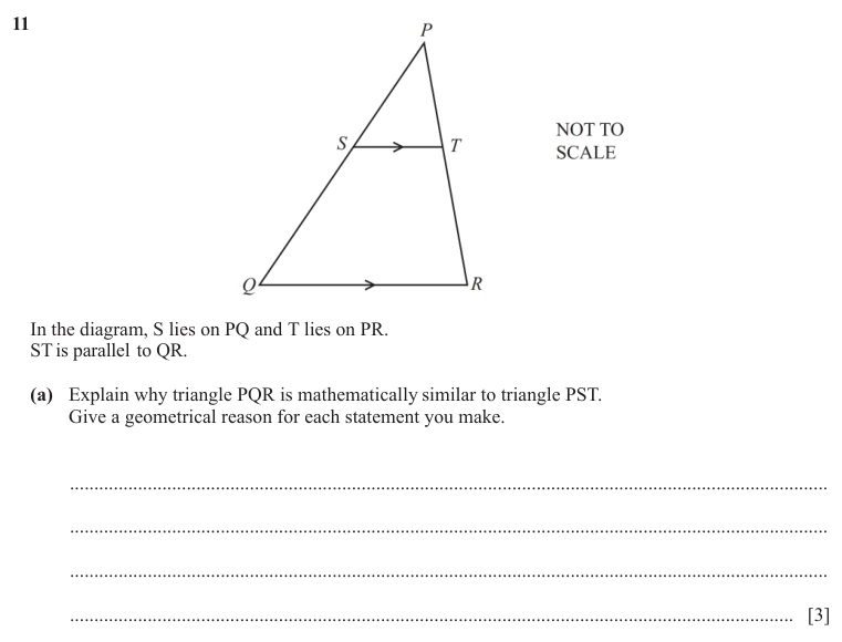 Question 11(a) - Cambridge IGCSE Maths Past Papers - Extended Non Calculator - Paper 2 - TZ2 November 2025