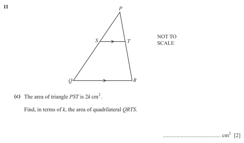 Question 11(c) - Cambridge IGCSE Maths Past Papers - Extended Non Calculator - Paper 2 - TZ2 November 2025