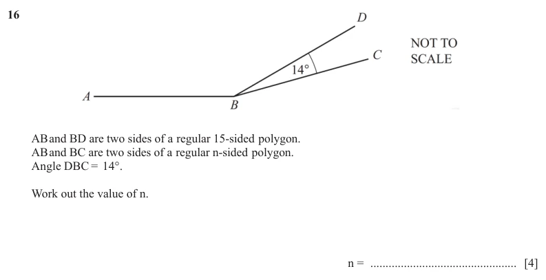 Question 16 - Cambridge IGCSE Maths Past Papers - Extended Non Calculator - Paper 2 - TZ2 November 2025