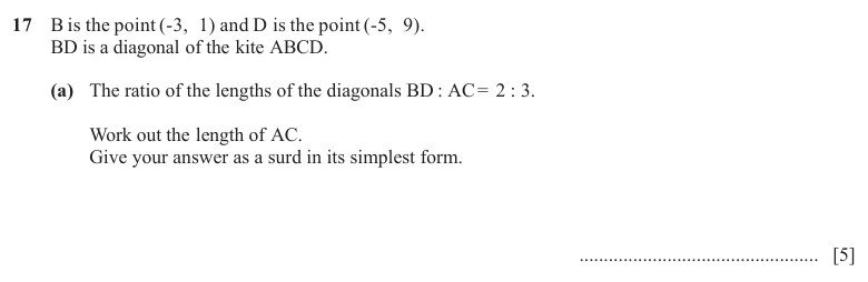 Question 17(a) - Cambridge IGCSE Maths Past Papers - Extended Non Calculator - Paper 2 - TZ2 November 2025
