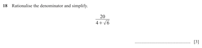 Question 18 - Cambridge IGCSE Maths Past Papers - Extended Non Calculator - Paper 2 - TZ2 November 2025