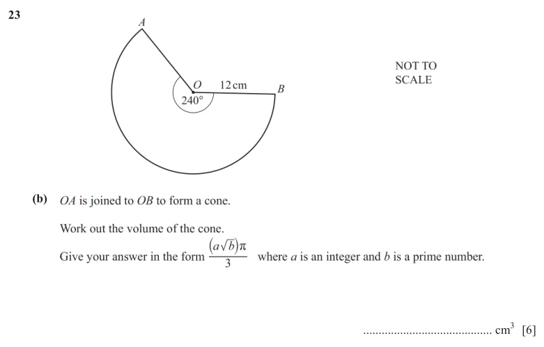 Question 23(b) - Cambridge IGCSE Maths Past Papers - Extended Non Calculator - Paper 2 - TZ2 November 2025