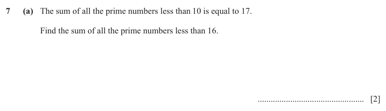 Question 7(a) - Cambridge IGCSE Maths Past Papers - Extended Non Calculator - Paper 2 - TZ3 November 2025