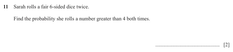 Question 11 - Cambridge IGCSE Maths Past Papers - Extended Non Calculator - Paper 2 - TZ3 November 2025