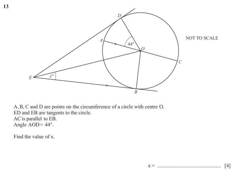 Question 13 - Cambridge IGCSE Maths Past Papers - Extended Non Calculator - Paper 2 - TZ3 November 2025