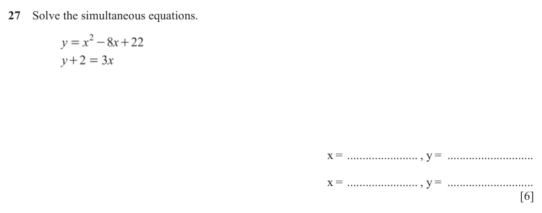 Question 27 - Cambridge IGCSE Maths Past Papers - Extended Non Calculator - Paper 2 - TZ3 November 2025