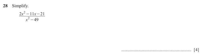 Question 28 - Cambridge IGCSE Maths Past Papers - Extended Non Calculator - Paper 2 - TZ3 November 2025