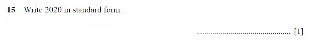 Question 15 - Cambridge IGCSE Maths Past Papers - Core Calculator 2020 - Specimen Paper 1