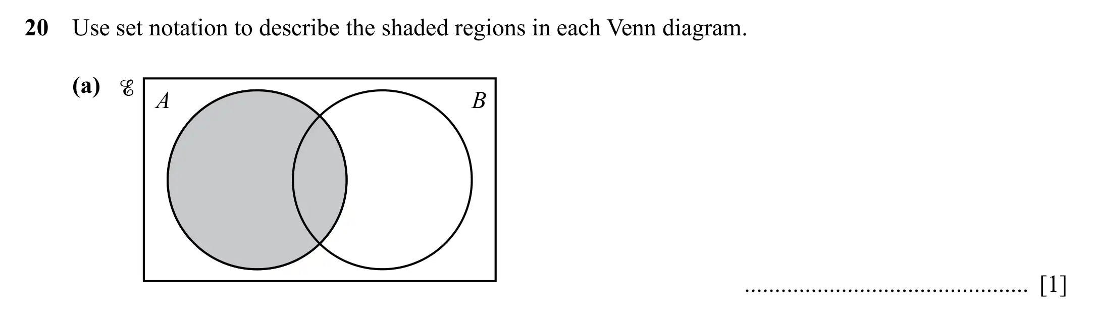 Question 20(a) - Cambridge IGCSE Maths Past Papers - Core Calculator 2020 - Specimen Paper 1