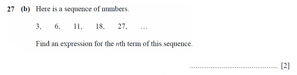 Question 27(b) - Cambridge IGCSE Maths Past Papers - Core Calculator 2020 - Specimen Paper 1