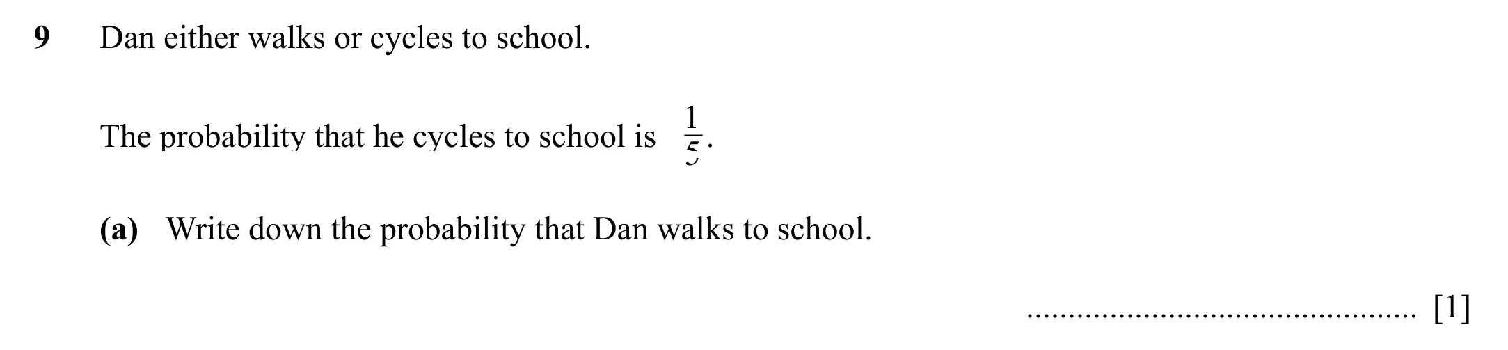 Question 9(a) - Cambridge IGCSE Maths Past Papers - Core Calculator 2020 - Specimen Paper 1