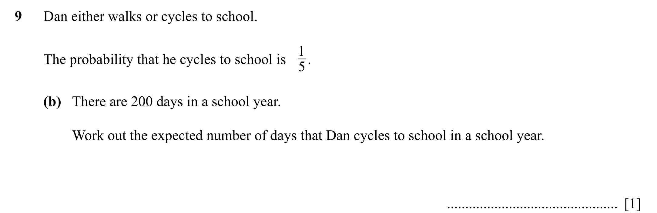Question 9(b) - Cambridge IGCSE Maths Past Papers - Core Calculator 2020 - Specimen Paper 1